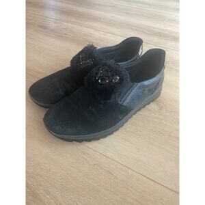 IMAC suede leather embellished slip on comfort shoe made in Italy size 38